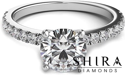4 prong diamond engagement ring - round diamond ring - shira diamonds 2