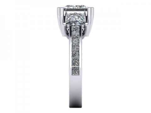 Custom 3 Stone Engagement Ring Princess Ring Rockwall Texas 3