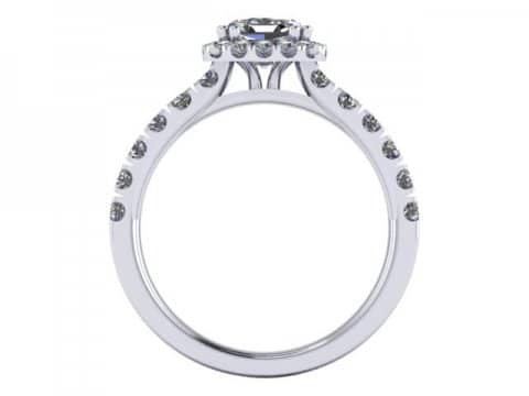 Custom Asscher Engagement Rings Dallas Texas - Halo Engagement Ring 2