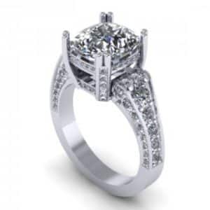 Custom Diamond Ring - Cushion Diamond Ring 1