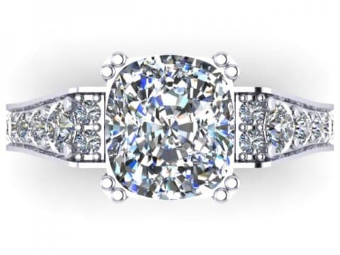 Custom Diamond Ring - Cushion Diamond Ring 4