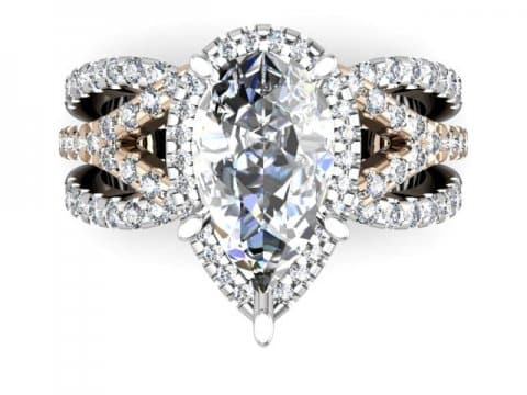 Custom Engagement Ring Pear Diamond 4