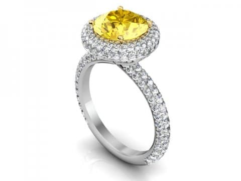 Custom Fancy Yellow Diamond Rings Dallas 1
