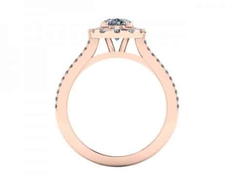 Custom Oval Halo engagement Ring rose gold 14kt - 2 carat halo engagement ring 4