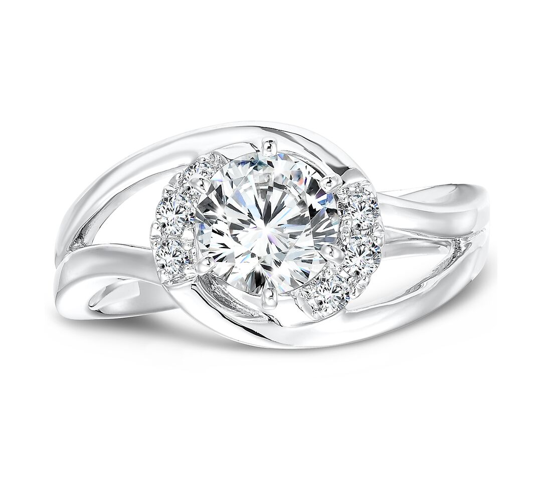 Custom Twist Diamond Ring - Custom Diamond Ring - Round Diamond Ring - Split Shank 4