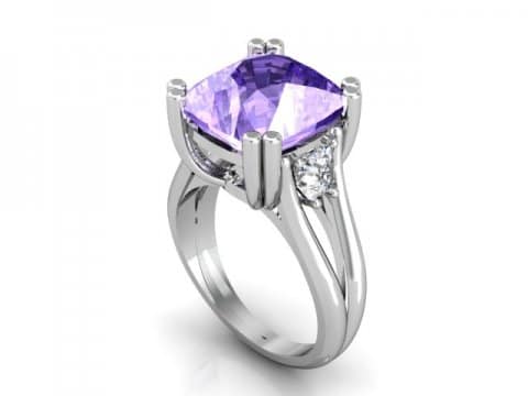 Custom tanzanite diamond ring 1