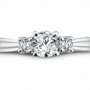 A three stone engagement ring with three diamonds