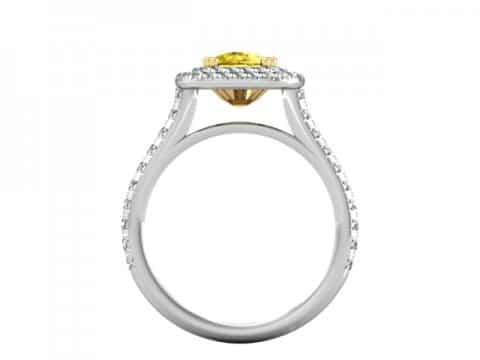 Double Halo Fancy Cushion Diamond Ring - Custom Rings Dallas 4