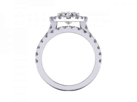 Marquise Cut Diamond Halo Engagement Rings - 4