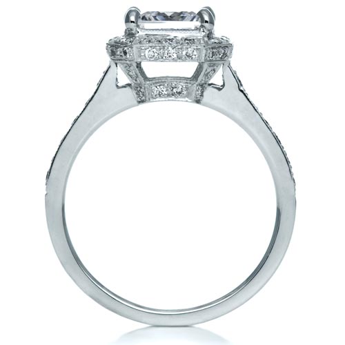 Princess Cut with Diamond Halo Engagement Ring
