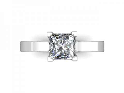 Wholesale Princess Diamond Ring Solitaire Engagement Ring - 14kt White Gold Ring Dallas 4
