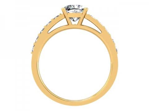 Yellow Gold Cushion Engagement Ring - Custom Engagement Ring - Allen, Texas 3