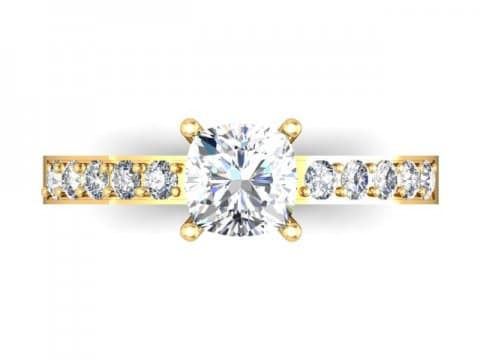 Yellow Gold Cushion Engagement Ring - Custom Engagement Ring - Allen, Texas 4 (1)