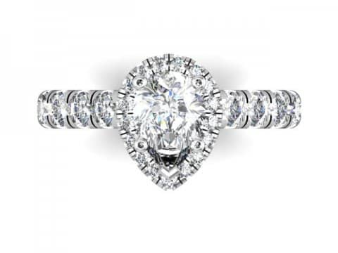 custom 1 carat pear diamond ring - custom diamond rings dallas 2