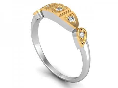 2 Tone Diamond Rings - Shira Diamonds
