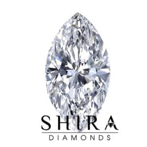 A marquise cut diamond with the words shira diamonds.