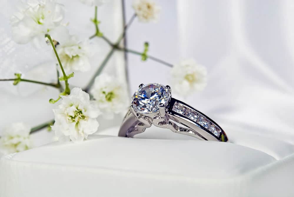 Diamond Ring on a Satin Box - Shira Diamonds