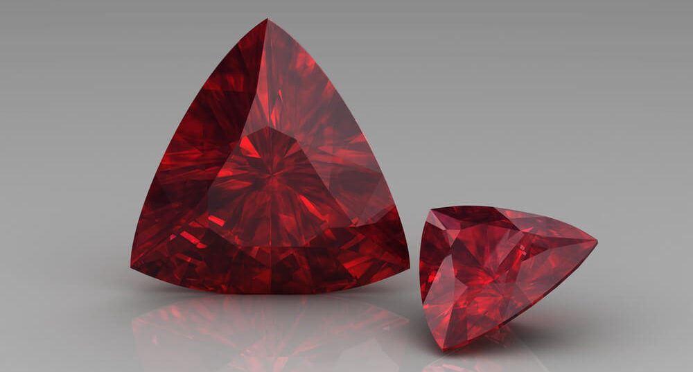 Two red diamonds on a white background
