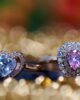 unique diamond engagement ring with golden light- Shira Diamonds